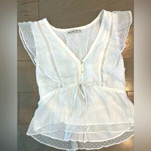 Abercrombie and fitch white peplum blouse